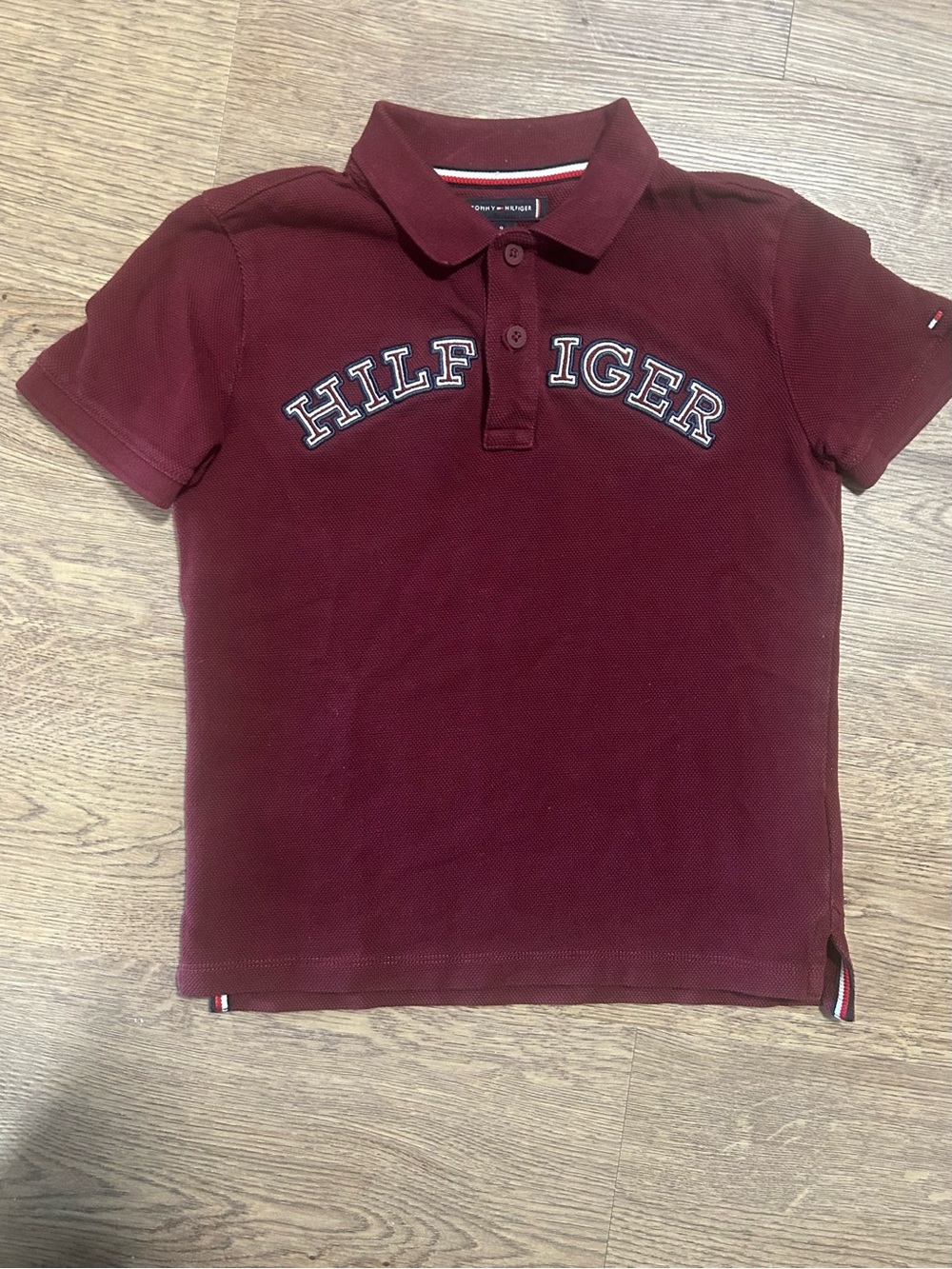 Tommy Hilfiger Kids Maroon Polo with Chest Logo